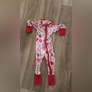 Little Sleepies Pink and Red Kids One Piece